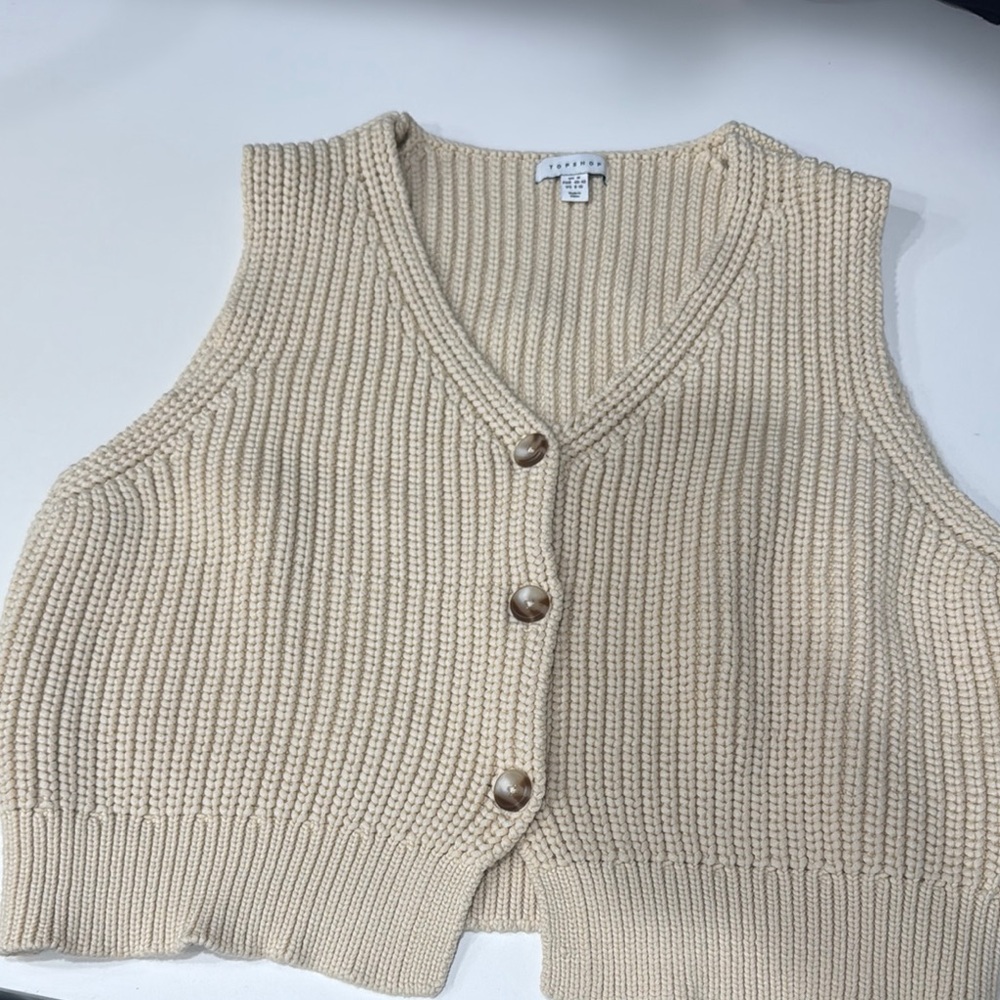 TOPSHOP Women's Cream Sweater Vest